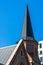 Detail shot of steeple-crowned buildings in Shanghai