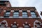 Detail showing stars of David on historic building in Vittoria Street in the Jewellery Quarter, Birmingham City Centre UK.