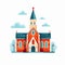 detail silhouette Church set vector illustration christianity