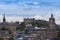 Detail of the skyline of the city of Edinburgh in Scotland