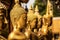 Detail of some golden Buddha statues