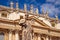 Detail of statue of St Peter in front of St Peters basilica, Vatican