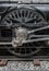 Detail of steam locomotive wheel