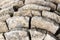 Detail of a stepped stone circle wall