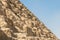 Detail of Stone Blocks of Great Pyramid of Giza Pyramid of Khufu or Cheops Giza Necropolis near Cairo Egypt
