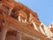 Detail of stone carvings architecture, Petra Jordan