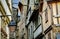 Detail of street and houses inside of Mont Saint Michel, France