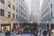 detail of the street surrounding the Rockefeller Center in Manhattan, nyc with plenty of turists