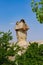 A detail from the structure of Cappadocia. Impressive fairy chimneys of sandstone in the canyon near Cavusin village, Cappadocia.