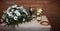 Detail of the table of the offerings on the day of the first communion of a group of boys and girls