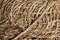 Detail on tangled linen rope