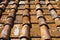 Detail of terracotta roof tiles