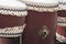 Detail of three taiko drums