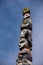 Detail of a Tlingit totem pole in Sitka, Alaska