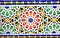 Detail of traditional moroccan mosaic wall, Morocco