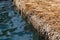 Detail of traditional reed island on lake Titicaca, Floating island of Uros