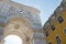 Detail of the Triumphal Arch in Lisbon, Portugal