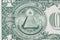 Detail of the U.S. one-dollar bill with Annuit coeptis