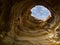 Detail of the upper part of the cave of Benagil, Algarve, Portugal