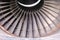 Detail of a used airplane jet turbine