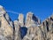 Detail of Vajolet Towers mountain in the dolomites