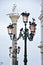 Detail of Venice Lampposts with pigeons