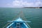 Detail of a vessel sailing in a calm sea