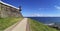 Detail of View of Barra Lighthouse Famous postcard of Salvador city, Bahia, Brazil