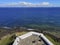 Detail of View of Barra Lighthouse Famous postcard of Salvador city, Bahia, Brazil