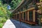 Detail view on Buildings inside korean Buddhist Temple complex Guinsa. Guinsa, Danyang Region, South Korea, Asia