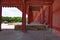 Detail view of the colonnade of the main temple, Jongmyo shrine, Seoul