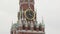 Detail view of famous clock on Spasskaya tower of Kremlin in Moscow, Russia, outdoors