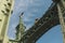 Detail view of the Liberty Bridge, in Budapest, Hungary