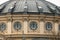 Detail view over the Romanian Athenaeum or Ateneul Roman, in the center of Bucharest capital of Romania