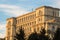 Detail view of the Palace of Parliament Palatul Parlamentului in Bucharest, capital of Romania, 2020