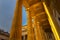 Detail view of pillars at the Capitolio Nacional in Bogota