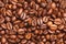 Detail view of roasted coffee beans