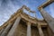 Detail view of the Roman Theatre columns in Merida, Spain