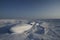 Detail view of Sastrugi, wind carved ridges in the snow, near Arviat, Nunavut