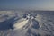 Detail view of Sastrugi, wind carved ridges in the snow, near Arviat, Nunavut