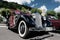 Detail view of some old vintage classic Mercedes cars parked for an exhibition