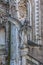 Detail view of a statue on Bussaco Palace, building of neogothic architecture