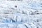 Detail view of two trekkers walking on the glacier, Vatnajokull