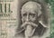 Detail of a vintage 1000 pesetas bank note from Spain.