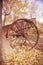 Detail of wagon in autumn at the Historical Henry Wick House, Morristown Park, New Jersey