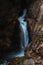 Detail of Waldbachstrub waterfall in Austria alps mountain near Hallstatt city