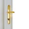 Detail of white door with golden lock