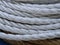 Detail of a white nautical rope