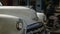 Detail Of White Vintage Classic American Car Parked On Street In Cuba