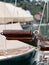 detail of wooden gangway of old sailing boat